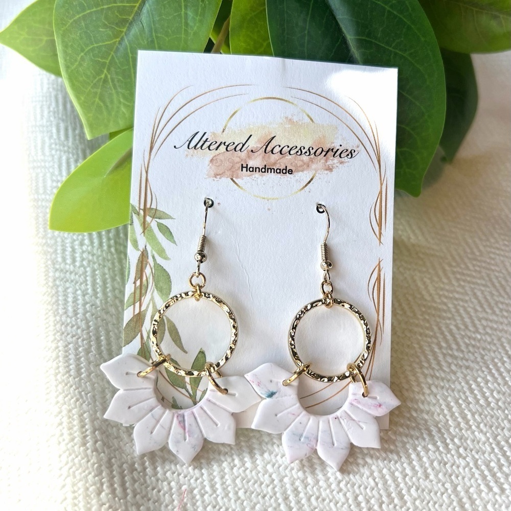2/$30 Paint Splatter Petal Earrings